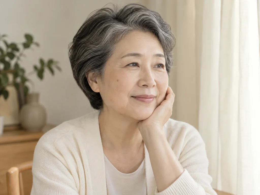 포항검버섯 상담을 준비하는 가상 성인 모델 · AI 생성 설명용 이미지