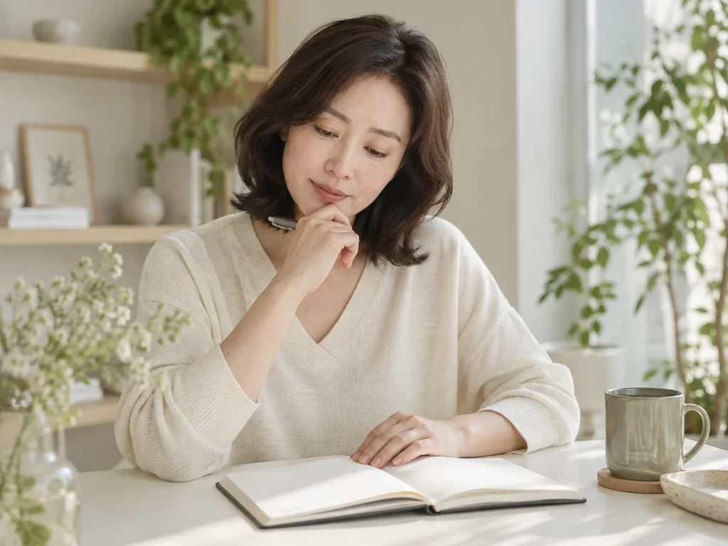 포항피부과잘하는곳 상담을 준비하는 가상 성인 모델 · AI 생성 설명용 이미지