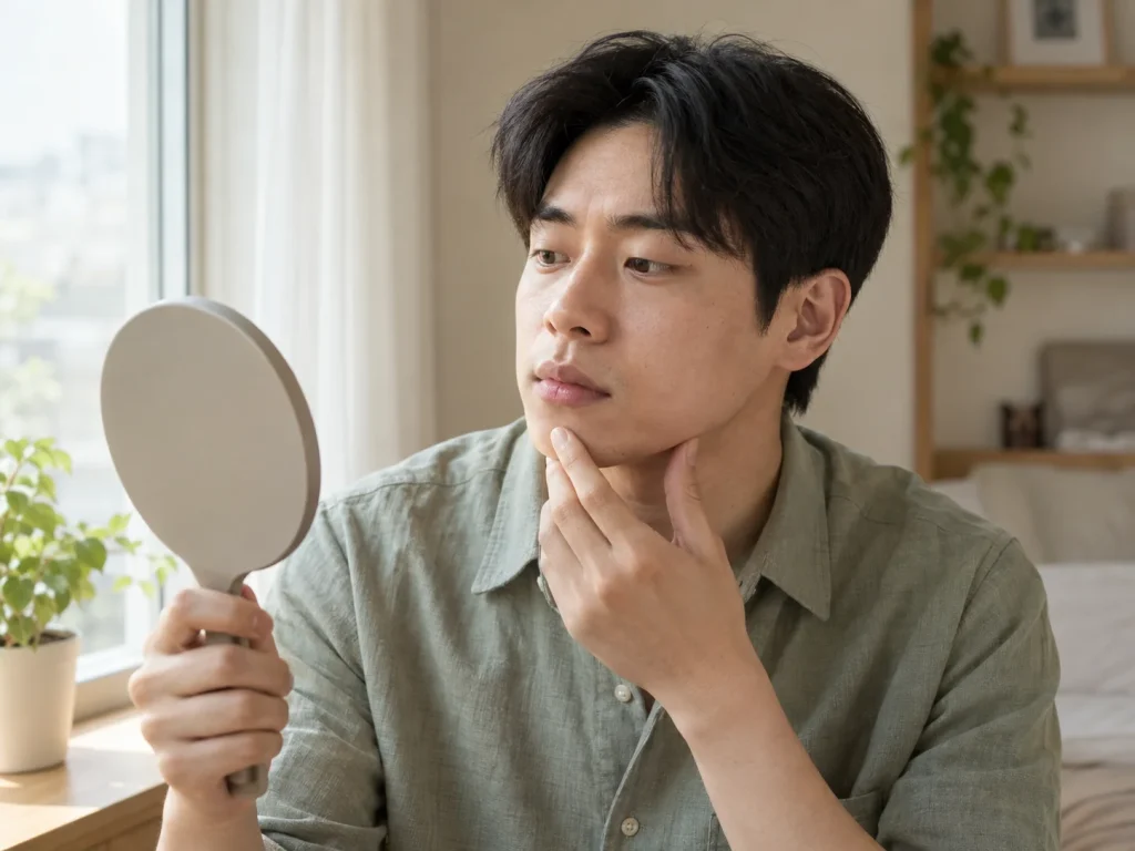 포항 피부과 상담을 준비하는 가상 성인 모델 · AI 생성 설명용 이미지