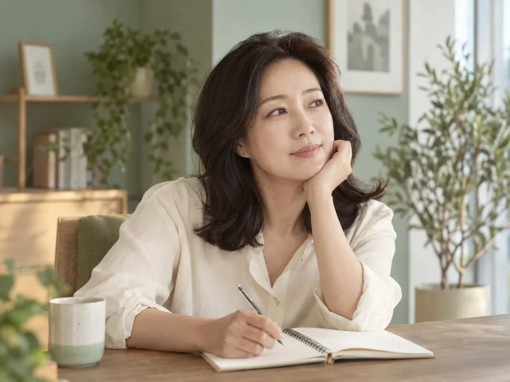포항울쎄라 상담을 준비하는 가상 성인 모델 · AI 생성 설명용 이미지